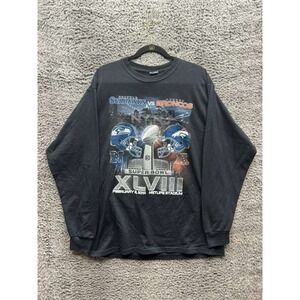 NFL Super Bowl XLVIII Seattle Seahawks Denver Broncos Long-Sleeve Shirt Size XL